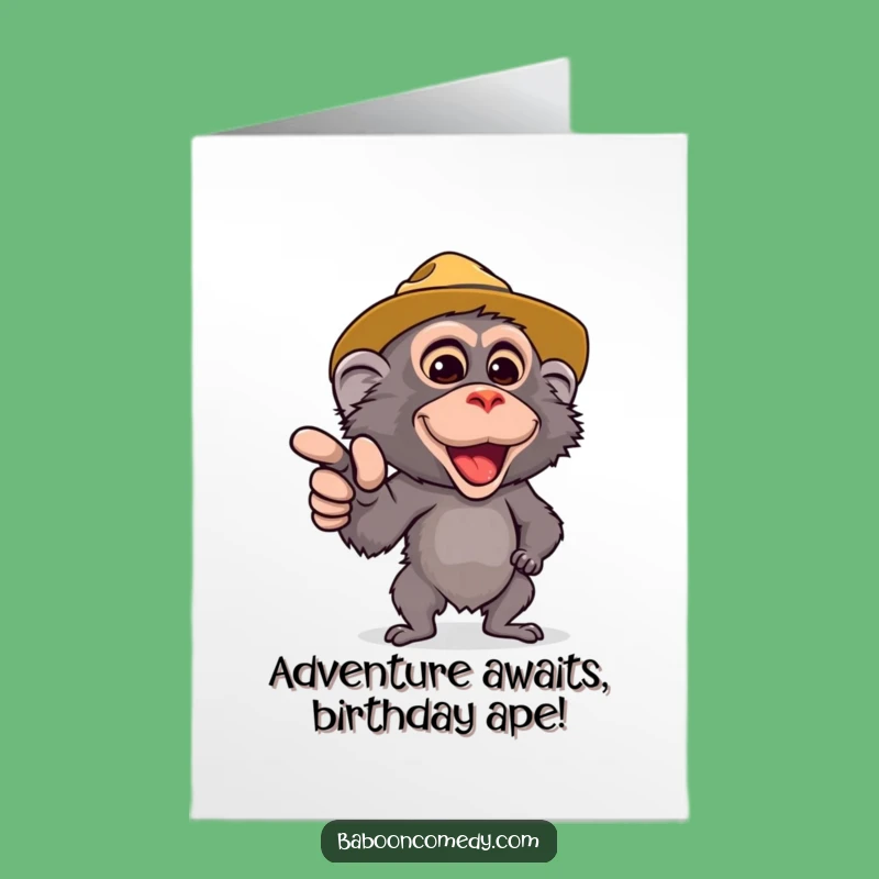 Free Printable Safari Baboon Birthday Card - Funny Downloadable Gift