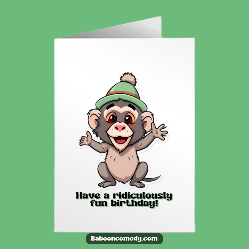Free Printable Birthday Card: Silly Baboon Pose! Hilarious Downloadable Gift.