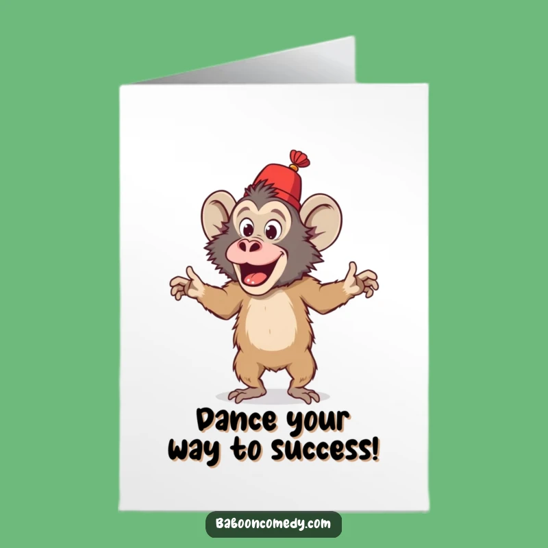 Free Printable Funny Baboon Fez Dance Congrats Card - Joyful Downloadable Gift