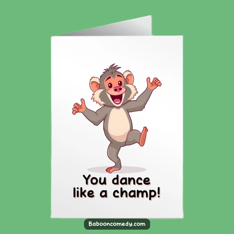 Free Printable Dancing Baboon Congrats Card - Funny Celebration Downloadable Gift