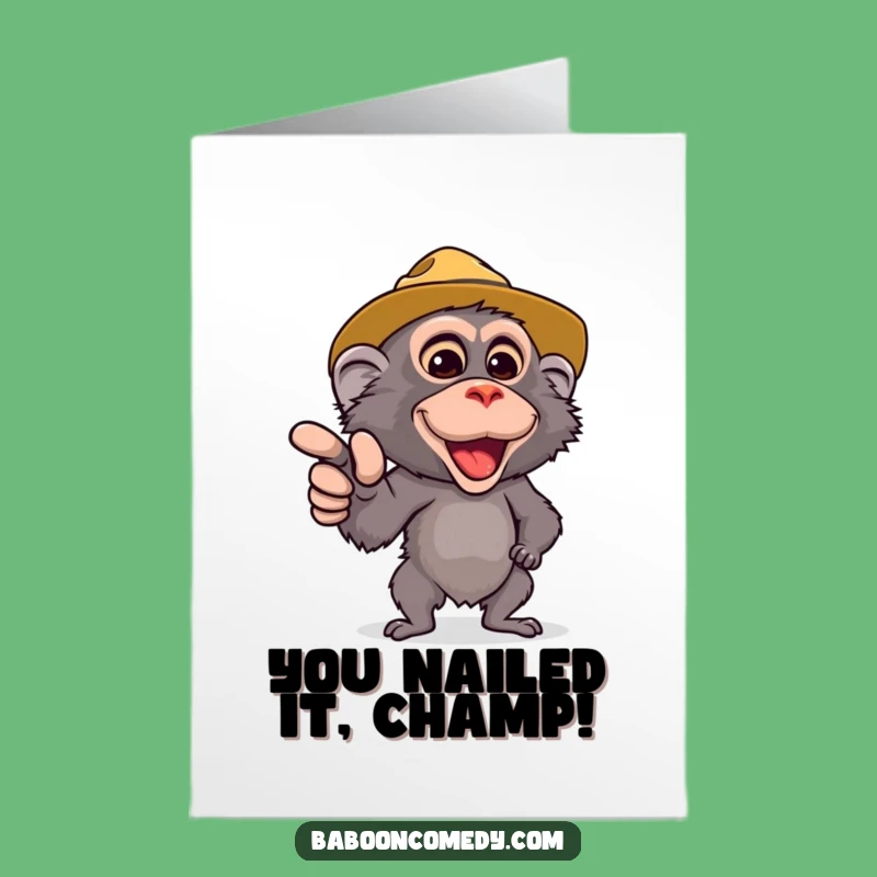 Free Printable Safari Baboon Congrats Card - Humorous Downloadable Gift