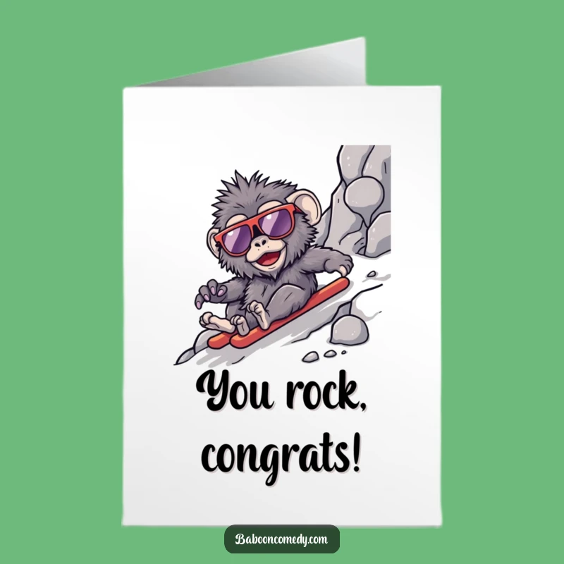 Free Printable Cool Baboon Congrats Card - Funny Sunglasses Downloadable Gift