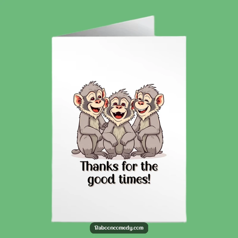 Free Printable Baboon Laughing Thank You Card - Fun Downloadable