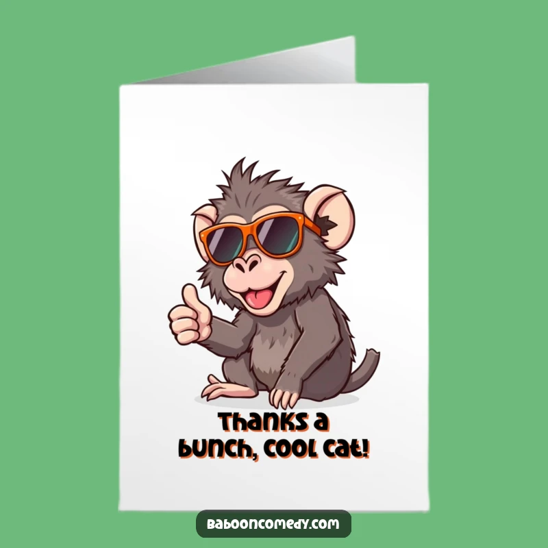 Free Printable Grateful Baboon Thank You Card - Downloadable DIY Appreciation