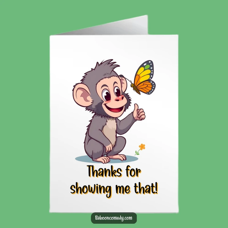 Free Printable Thank You Baboon Card: Thanks for the Colorful Surprise!