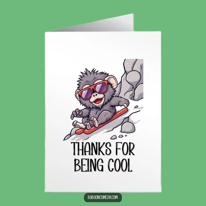 Free Printable Cool Baboon Thank You Card - Funny Sunglasses Downloadable