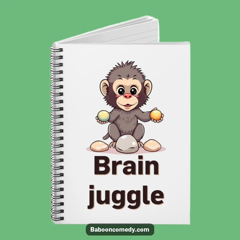 Funny Kawaii Baboon Juggle Notebook - Primate Skill Journal