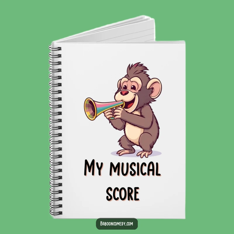 Funny Baboon Trumpet Notebook - Musician Baboon Journal, Lovely Funny Gift Idea