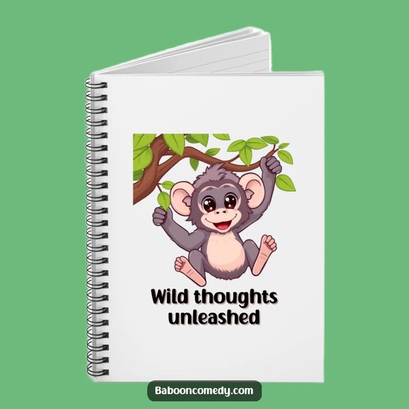Funny Baboon Vine Swing Notebook: Jot Down Adventures, Wide Eyed Fun, Perfect Funny Gift