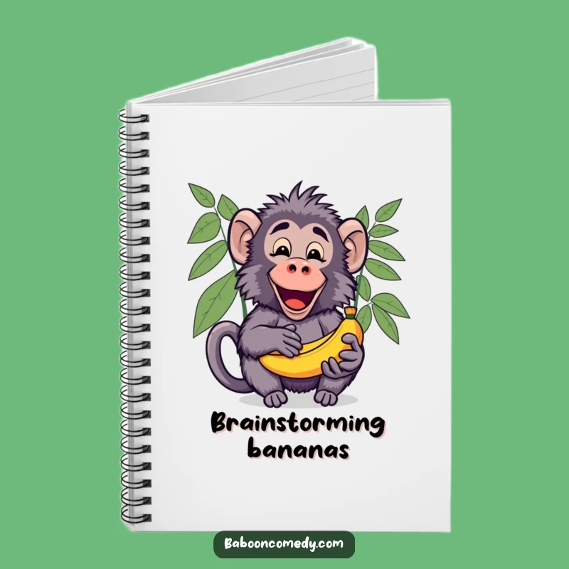 Funny Kawaii Baboon Banana Notebook - Share Your Thoughts!