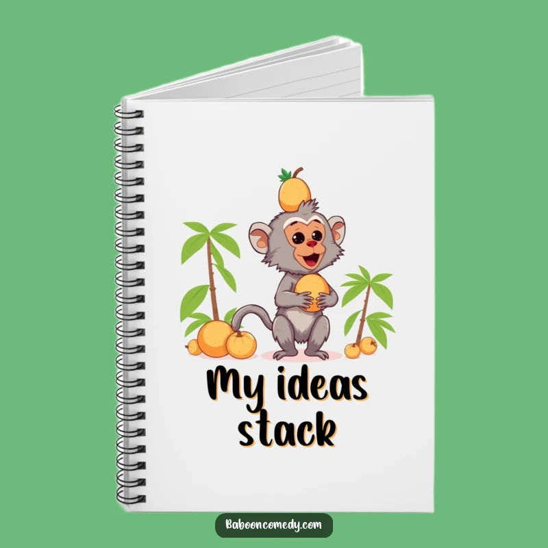 Funny Kawaii Baboon Coconut Jotter Notebook - Primate Idea Keeper