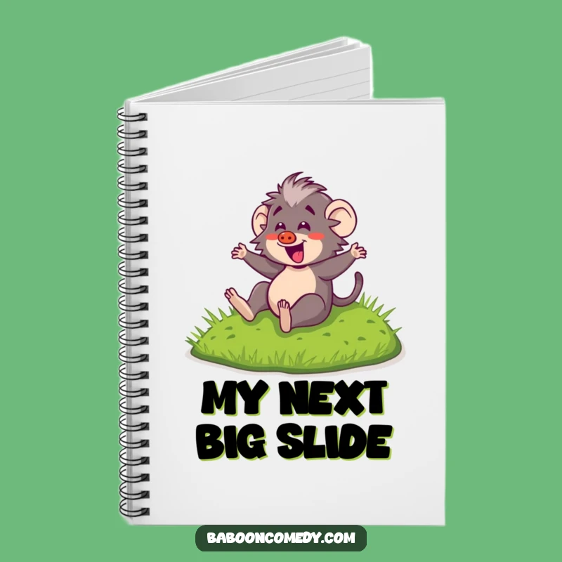 Funny Kawaii Baboon Sliding Notebook - Cute Journal for Ideas, Perfect Gift