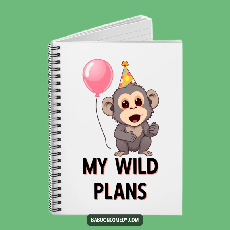Funny Surprised Baboon Party Notebook - Festive Baboon Journal, Delightful Funny Gift Idea