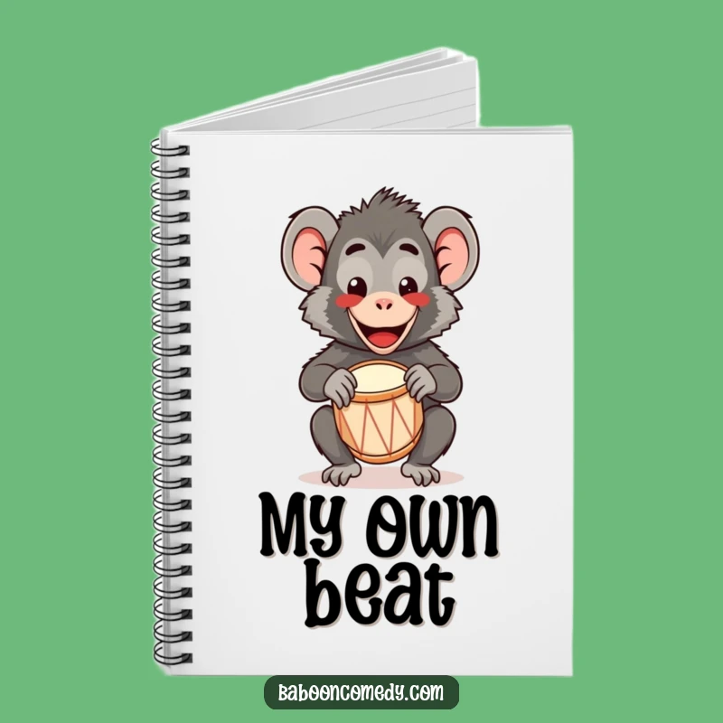 Funny Kawaii Baboon Drum Notebook: Journal Your Happy Rhythms
