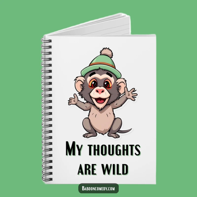 Funny Baboon Silly Hat Notebook: Hilarious Primate Pose Journal