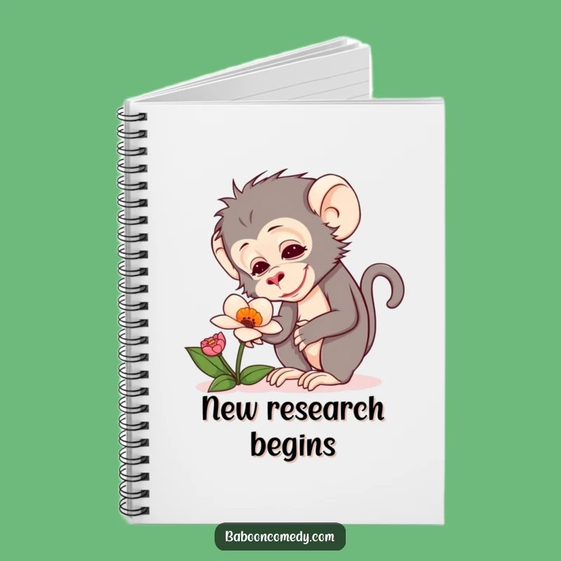 Funny Baboon Flower Notebook: Journal Your Discoveries, Curious Delight, Perfect Funny Gift