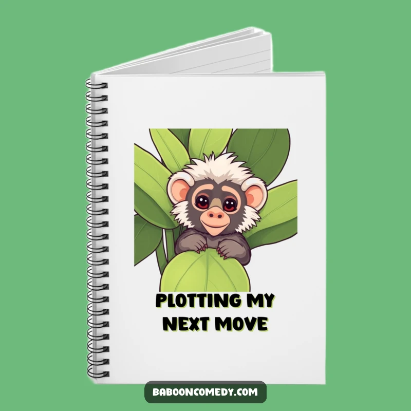 Funny Kawaii Baboon Plant Notebook - Jot Down Secrets!