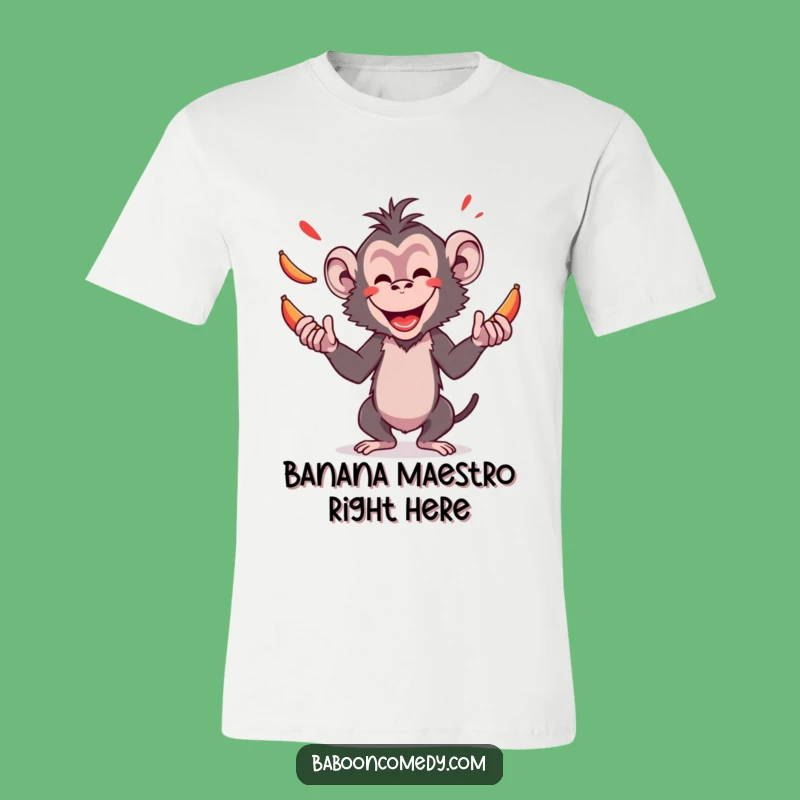 Funny Baboon Juggling Bananas T-Shirt - Comical Primate Acrobat Tee