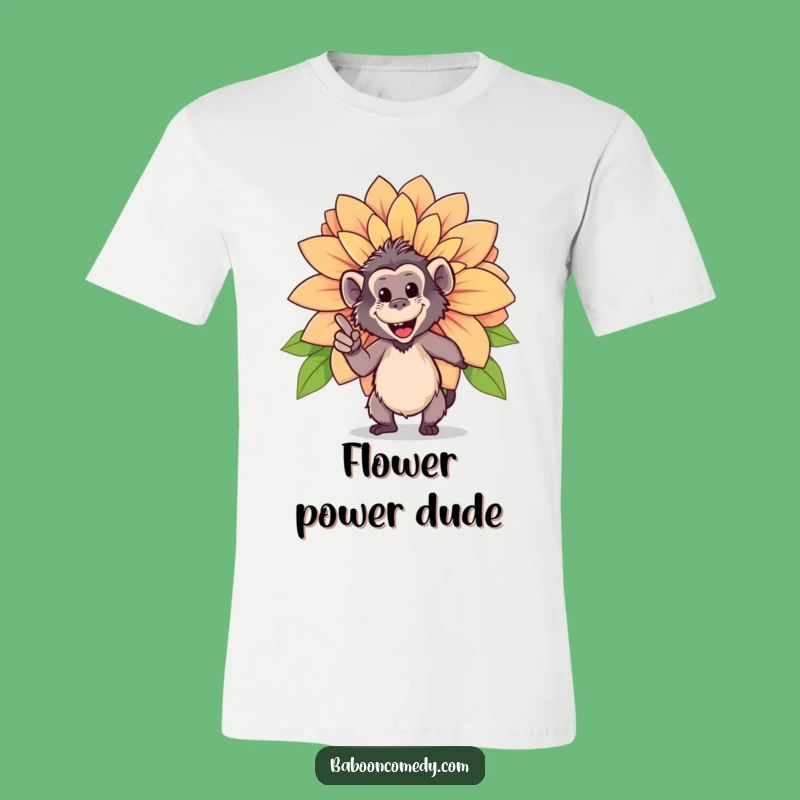 Funny Happy Baboon Flower T-Shirt - Proud Gardener Baboon Tee, Wonderful Funny Gift