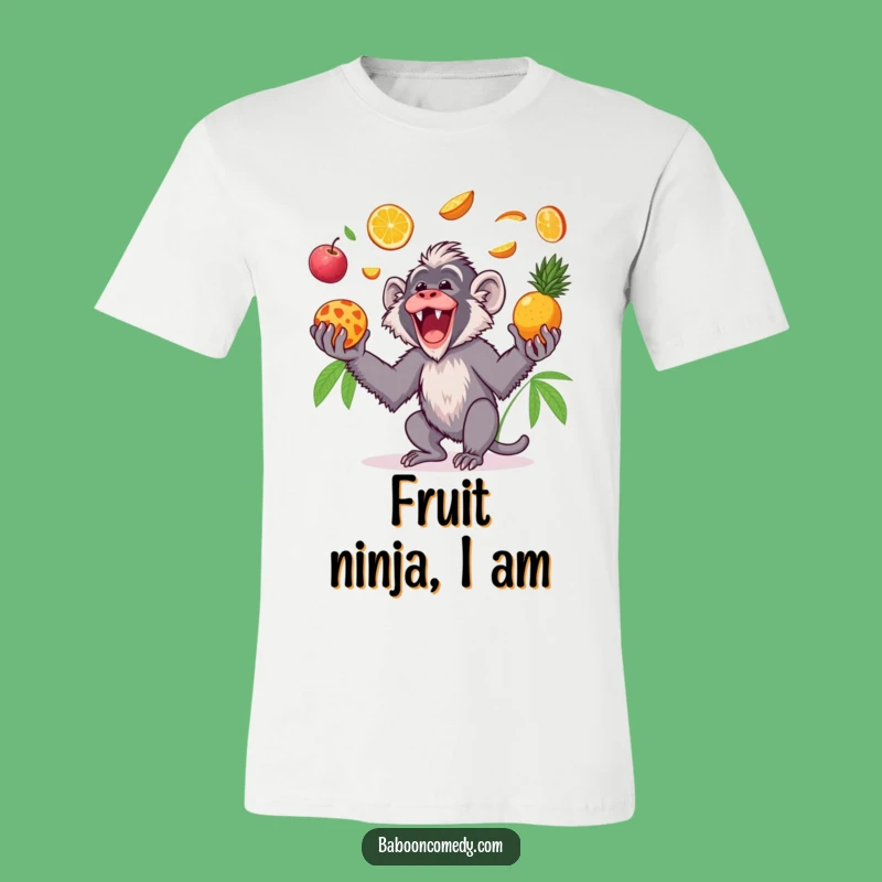 Funny Kawaii Baboon Fruit T-Shirt: Wear Your Playful Primate Spirit