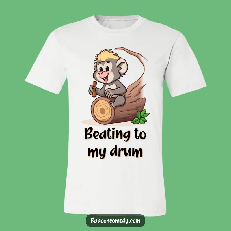 Funny Baboon Drum Solo T-Shirt: Rock Out in Style, Hilarious Funny Gift!