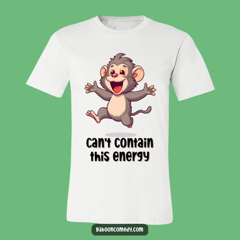 Funny Kawaii Baboon Leaping T-Shirt: Wear Your Joyful Spirit Loudly