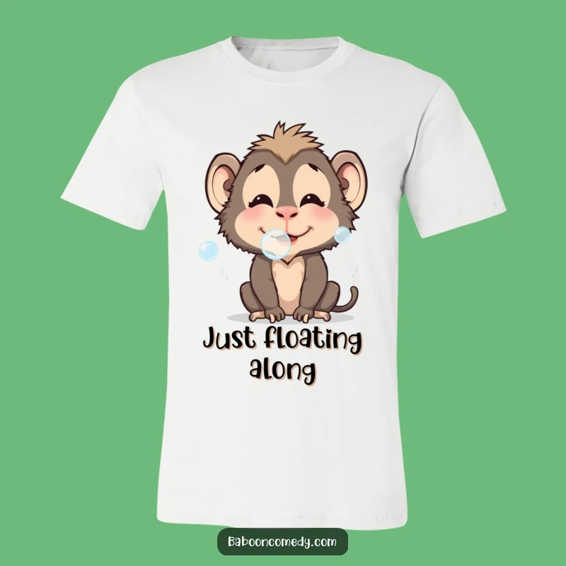 Funny Baboon Bubble Fun T-Shirt: Whimsical Wear, Perfect Playful Funny Gift!