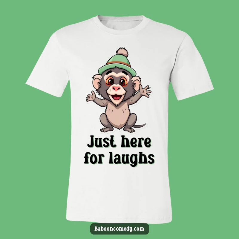 Funny Baboon Silly Hat T-Shirt: Hilarious Primate Pose Tee for Fun