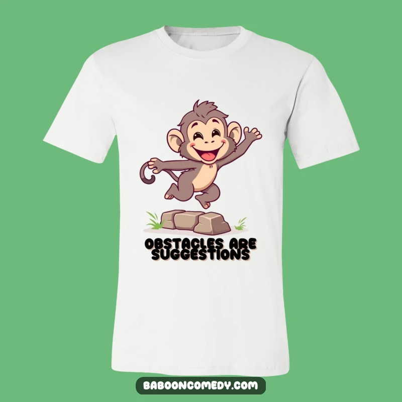 Funny Leaping Baboon T-Shirt: Energetic Primate Action, Hilarious and Motivational Tee