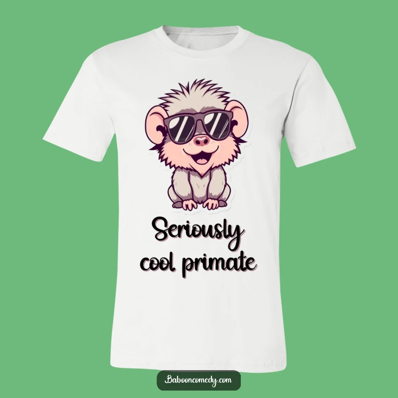 Funny Kawaii Baboon Sunglasses T-Shirt, Cool Character Tee, Adorable Cute Animal Funny Gift