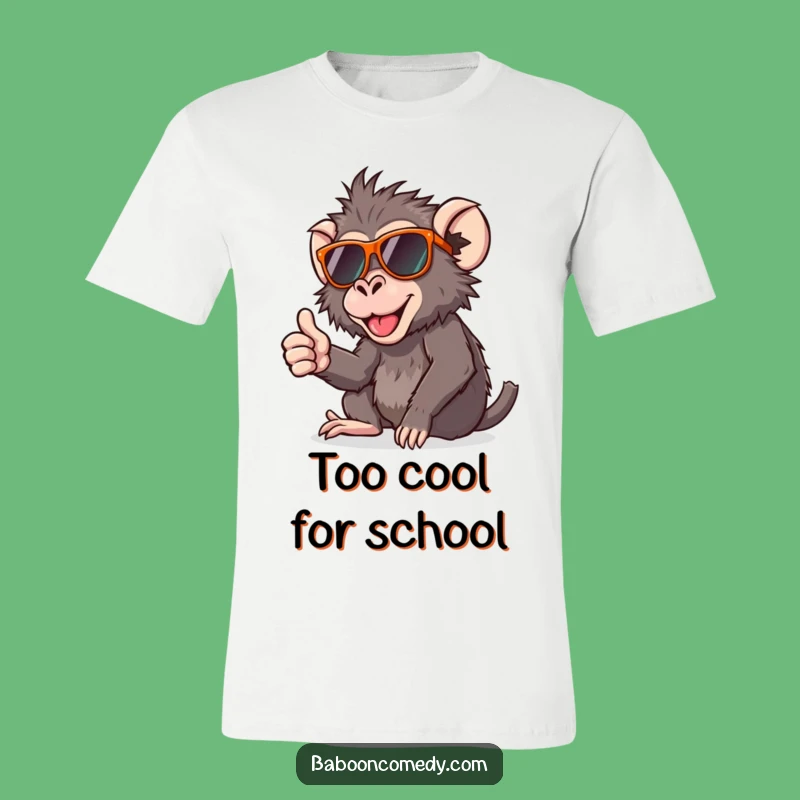 Funny Thumbs Up Baboon T-Shirt: Cool Shades, Goofball Style, Perfect Funny Gift