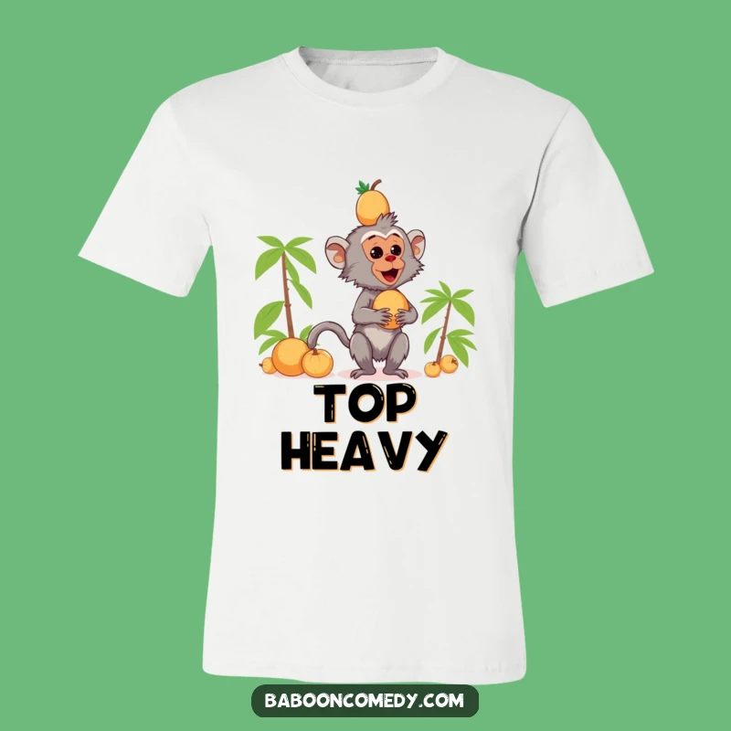 Funny Kawaii Baboon Coconut Stack T-Shirt - Great Primate Humor Tee