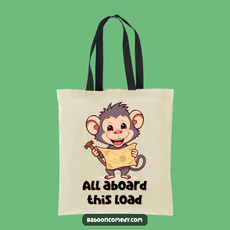 Funny Baboon Explorer Tote Bag: Carry Your Finds in Style, Perfect Funny Gift!