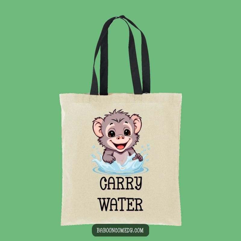 Funny Kawaii Baboon Splash Tote Bag - Playful Primate Accessory