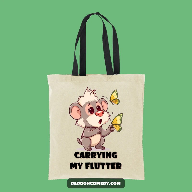 Funny Baboon Butterfly Tote Bag: Your Humorous Carry-All for Nature Lovers