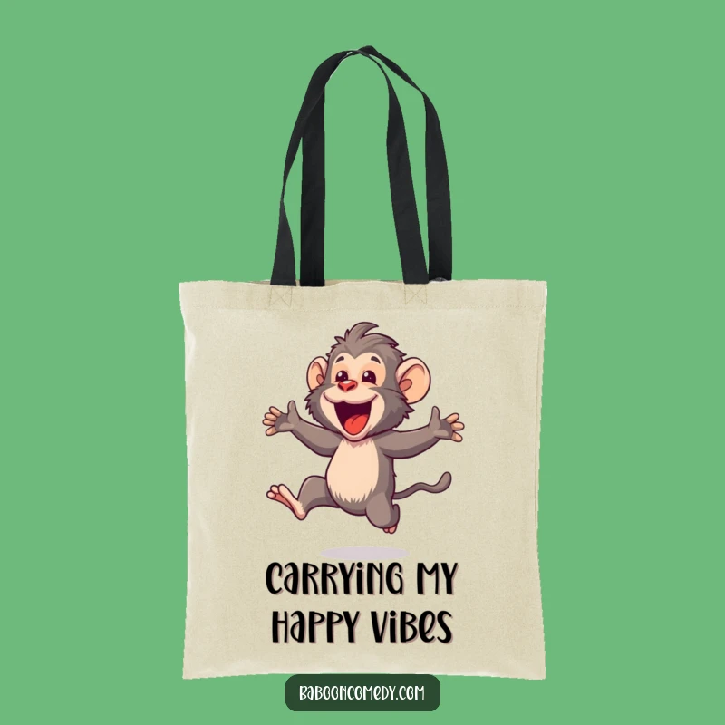 Funny Kawaii Baboon Leaping Tote Bag: Carry Your Joy Everywhere