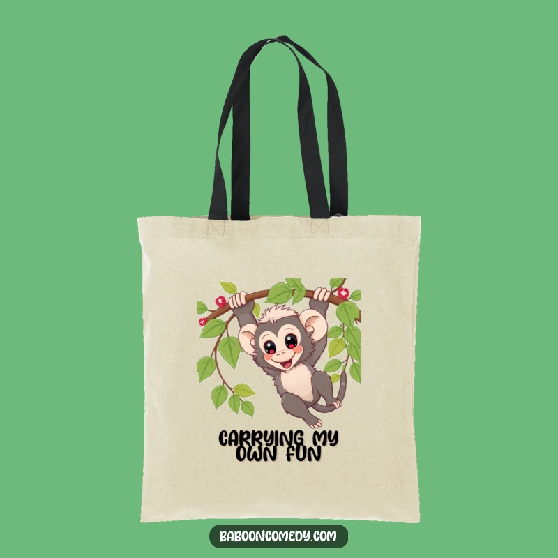 Funny Kawaii Baboon Vine Swing Tote Bag: Carry Your Adventure!