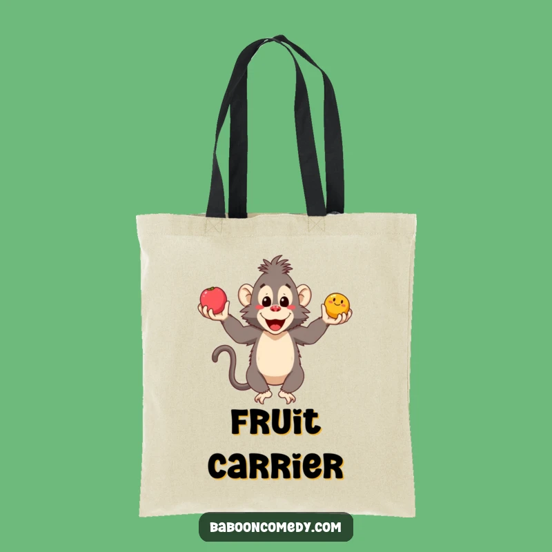 Funny Baboon Juggling Fruits Tote Bag - Practical and Comical Gift for Everyday Carry