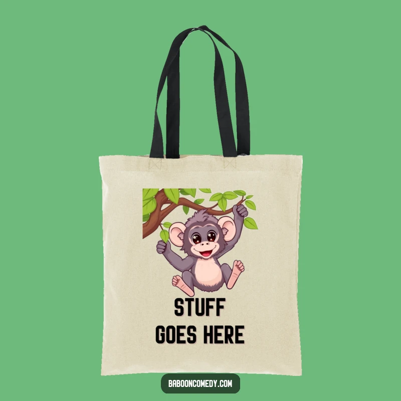 Funny Baboon Vine Swing Tote Bag: Carry Joy, Wide Eyed Fun, Perfect Funny Gift