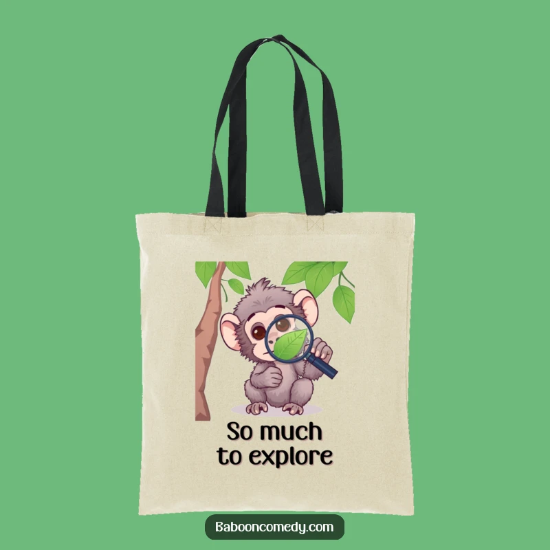 Funny Curious Baboon Tote Bag - Carry Your Discoveries in Style