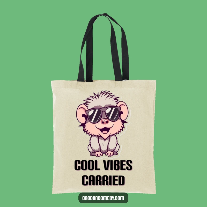 Funny Kawaii Baboon Sunglasses Tote Bag, Cool Character Bag, Cute & Funny Gift for Everywhere